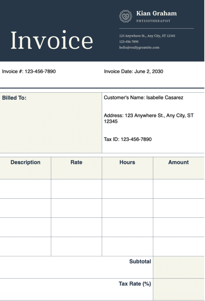 Google Doc Invoice template